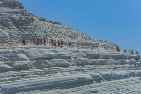 Limestone cliffs of Scala dei Turchi Stock Photos
