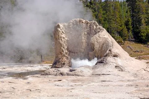 Limestone Cone of an Active Geyser Photos