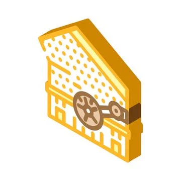 Limestone crusher cement production isometric icon vector illustration Stock Illustration