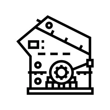 Limestone crusher cement production line icon vector illustration Stock Illustration