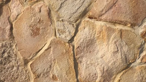 Limestone flagstone wall Stock Footage 121881947