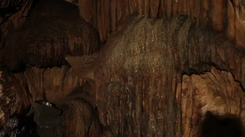 Limestone inside Hato Caves, Curacao Stock Footage 997223