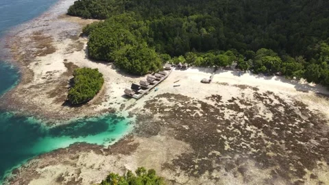 Limestone islands form a remote Stock Footage 292863515