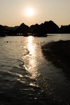 Limestone Karsts During Sunset Stock Photos