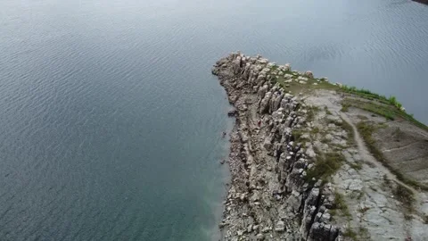 Limestone land in the middle of the lake Stock Footage 271114805