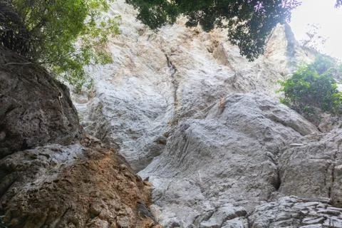 Limestone mountain in Pha Phung observation point at Khao Pu Khao Ya National Stock Photos