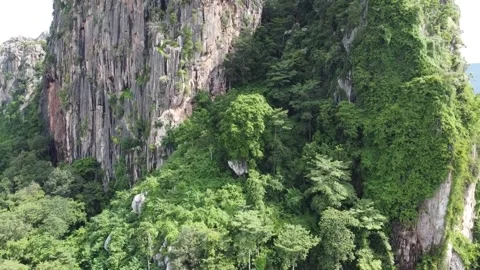 Limestone mountain,Towering limestone by drone Stock Footage 304498274