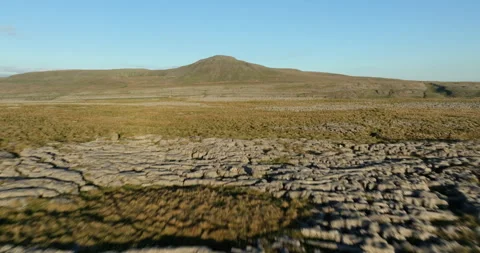 Limestone pavement and Ingleborough Stock-Footage 312399064