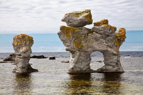 Limestone pillars Stock Photos