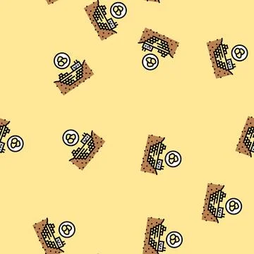 Limestone quarry cement production vector seamless pattern Stock Illustration