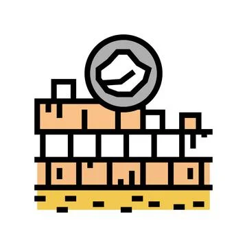 Limestone quarry color icon vector illustration Stock Illustration