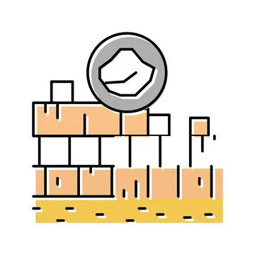 Limestone quarry color icon vector illustration Stock Illustration