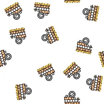 Limestone quarry vector seamless pattern Stock Illustration