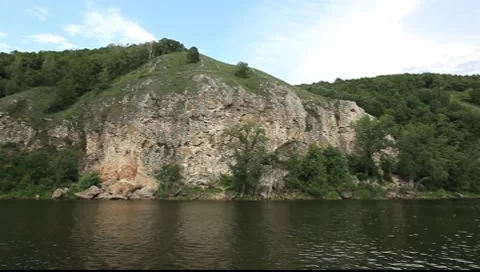 Limestone River bank on the Volga Video stock 7905385