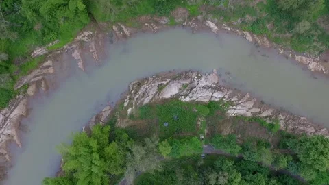 Limestone river in the tropical forest Stock Footage 154186485