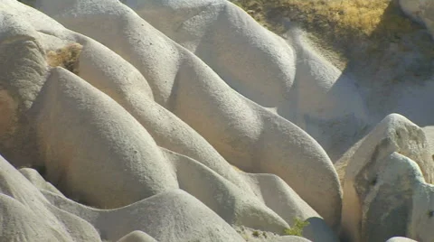 Limestone Rock Formations in Cappadocia Stock Footage 52429907