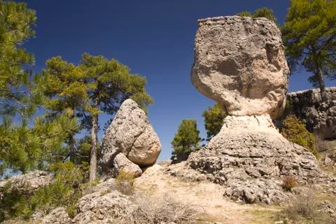 Limestone rocks in cuenca, spain Stock Photos