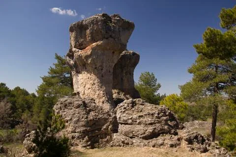 Limestone rocks in cuenca, spain Stock Photos