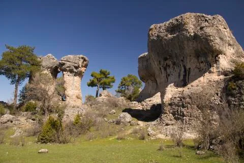 Limestone rocks in cuenca, spain Stock Photos