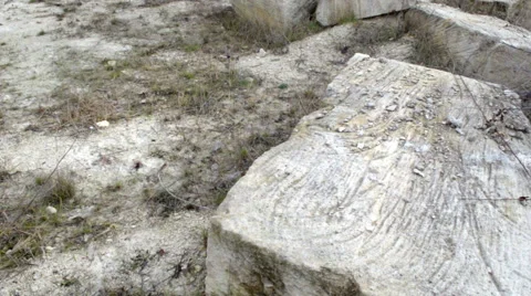 Limestone rocks in a quarry Stock-Footage 58722481