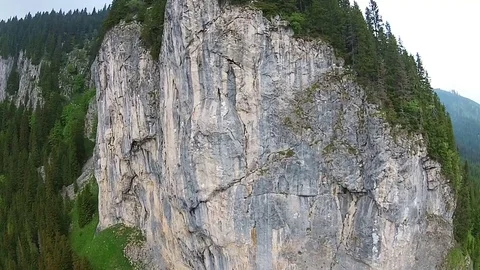 Limestone wall in alpine gorge , Carpathian Mountains Video stock 76599633