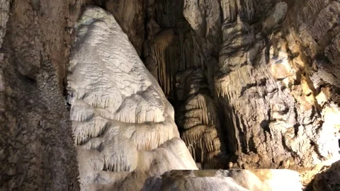 The Limestone Waterfall in Uhlovitsa cave Video stock 323740075