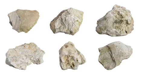 Limestone on white isolated background Stock-Fotos