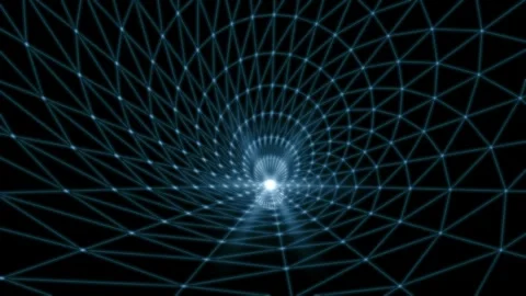 Liminal space corridor geometric with futuristic lighting Stock Footage 340640262