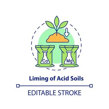 Liming of acid soils concept icon Stock Illustration