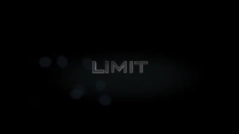 Limit 3D title metal text on black alpha channel background Stock Footage 256916966