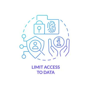 Limit access to data blue gradient concept icon Illustrazione stock