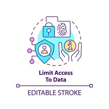 Limit access to data concept icon Stock Illustration