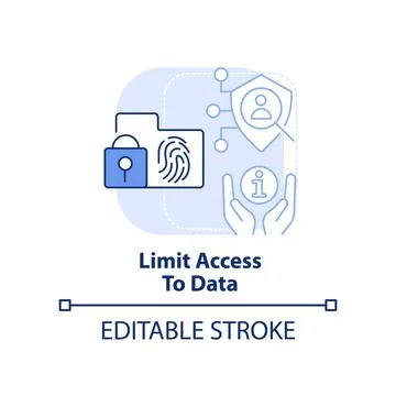 Limit access to data light blue concept icon Stock Illustration