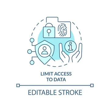 Limit access to data turquoise concept icon Stock Illustration