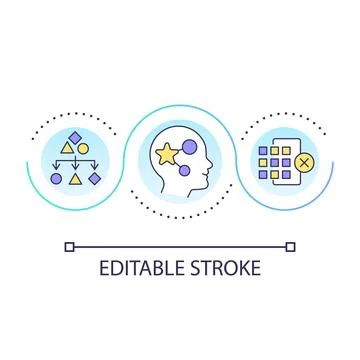 Limit the cognitive load loop concept icon Stock Illustration