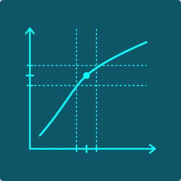 Limit Convergence Icon – Epsilon-Delta Curve Approaching a Point Stock Illustration