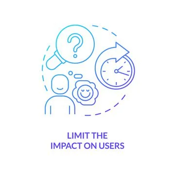 Limit impact on users blue gradient concept icon Illustrazione stock