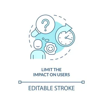 Limit impact on users turquoise concept icon Stock Illustration