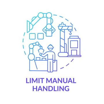 Limit manual handling blue gradient concept icon Illustration