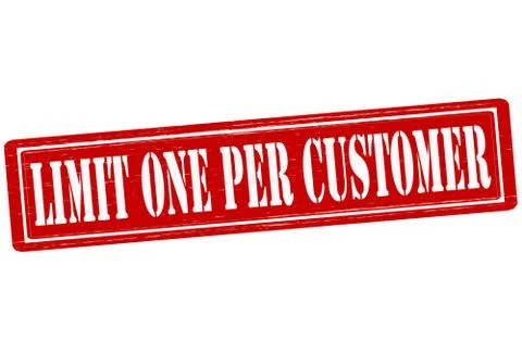 Limit one per customer Ilustración de archivo