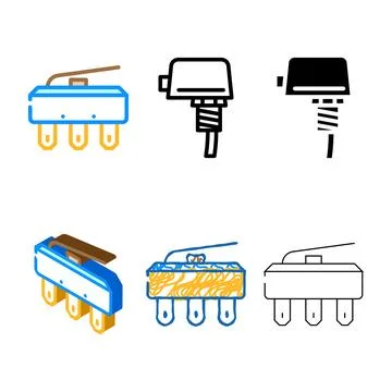 Limit switch color styleset icon vector Stock Illustration