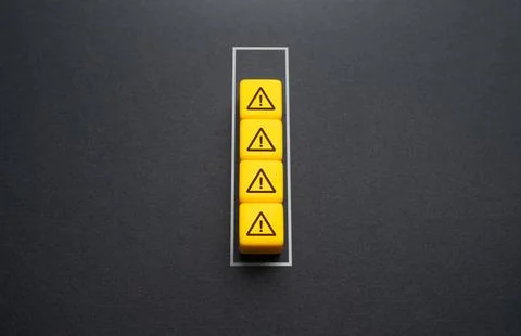 Limit on warnings. Effectively communicate critical issues. Errors and proble 스톡 사진
