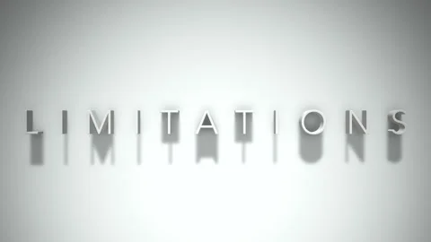 Limitations 3D title animation with shadows on a white background Stock Footage 296515525