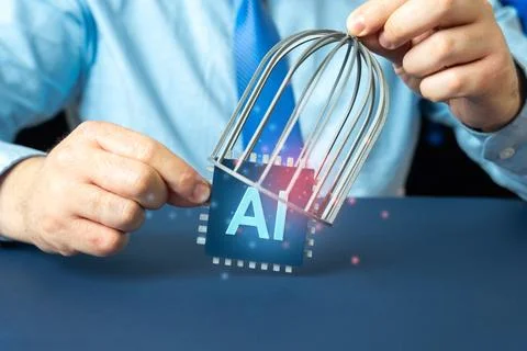 Limitations on AI technologies. AI escaping creator control. Sensitive tech.. Stockfoto's