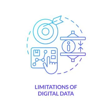 Limitations of digital data blue gradient concept icon Stock Illustration