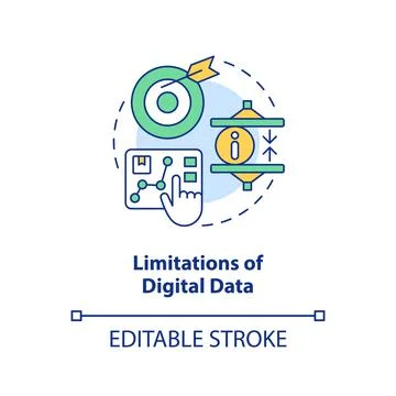 Limitations of digital data concept icon Stock Illustration