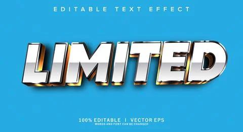 Limited 3d vector text effect with modern style design Stock Illustration