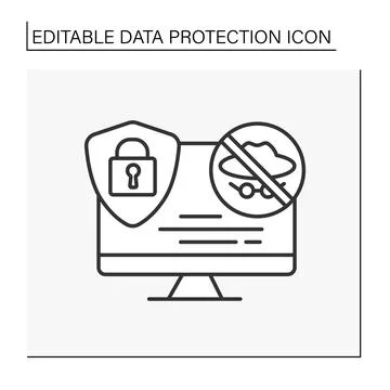 Limited access line icon Stock Illustration