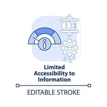 Limited accessibility to information light blue concept icon Stock Illustration