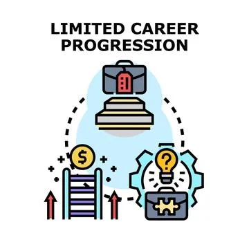 Limited career progression path and professional development challenges Ilustración de archivo